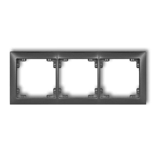 DECO Ramka uniwersalna potrójna z tworzywa DECO Soft grafitowa