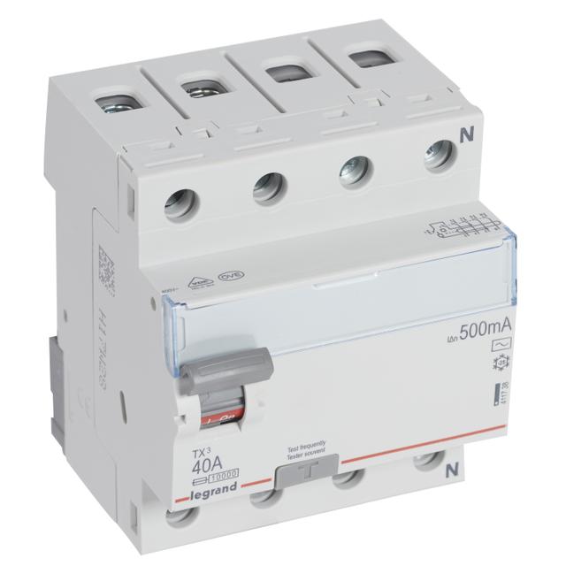 Wyłącznik Różnicowoprądowy P 304 4P 40A 500Ma Typ AC TX3 411738 LEGRAND