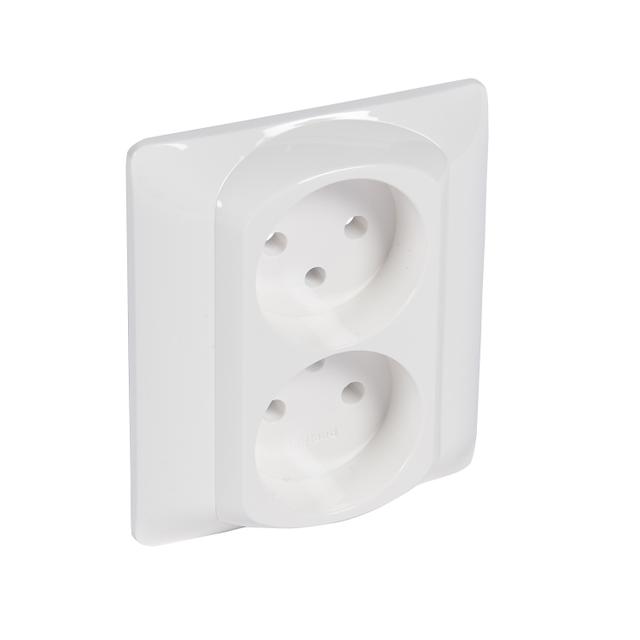 SISTENA LIFE PLAKIETKA ARCTIC DO GNIAZDA PODWÓJNEGO 2X2P+Z, Legrand