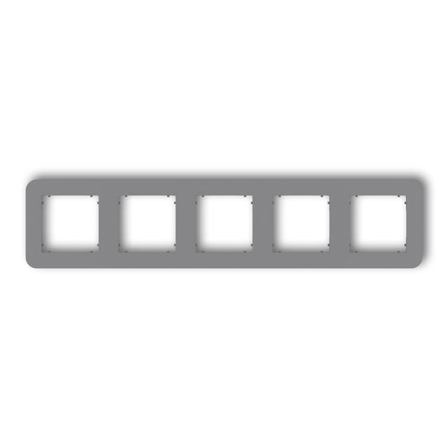 MINI Ramka uniwersalna pięciokrotna zaokrąglona z tworzywa szary mat