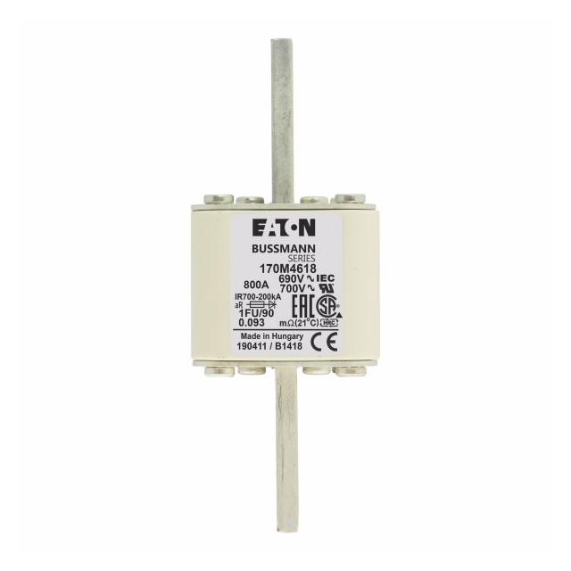 FUSE 800A 690V 1FU/90 AR UC Wkładka szybka 800A AC 690V rozmiar 1 53x69x136 mm aR IEC UL, 170M4618 E