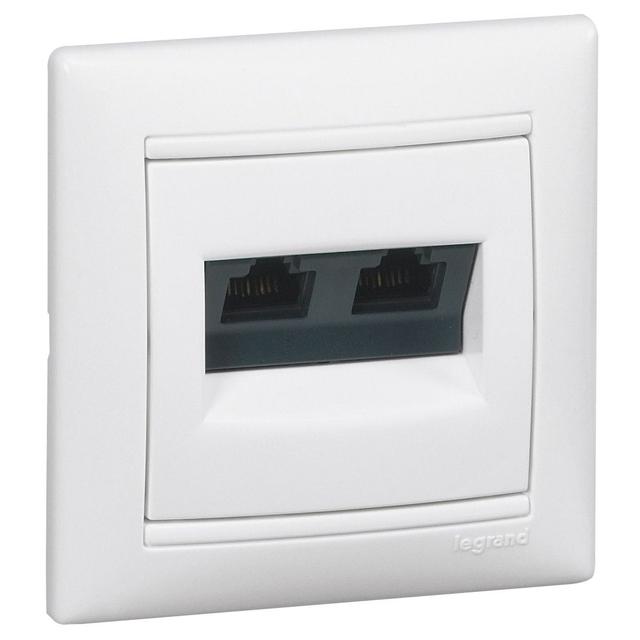 VALENA GNIAZDO 2XRJ45 KAT 5E UTP BIAŁY, Legrand