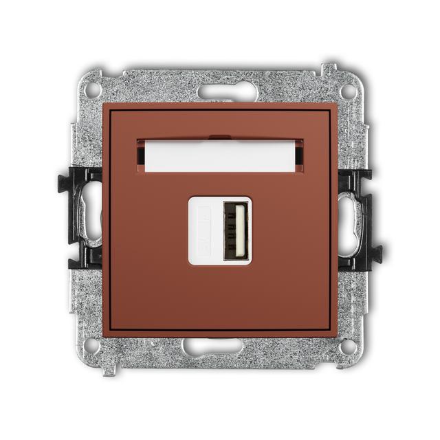 MINI Ładowarka USB pojedyncza USB A, 5W max., 5V, 1A terakota 63MCUSB-1 KARLIK