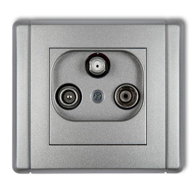 FLEXI Gniazdo abonenckie RTV-SAT końcowe 1,5dB srebrny metalik