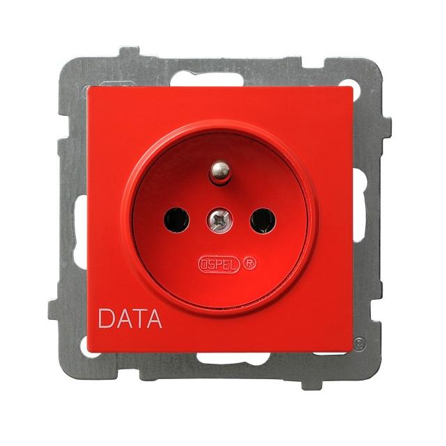 AS Gniazdo pojedyncze z uziemieniem DATA - kolor biały
