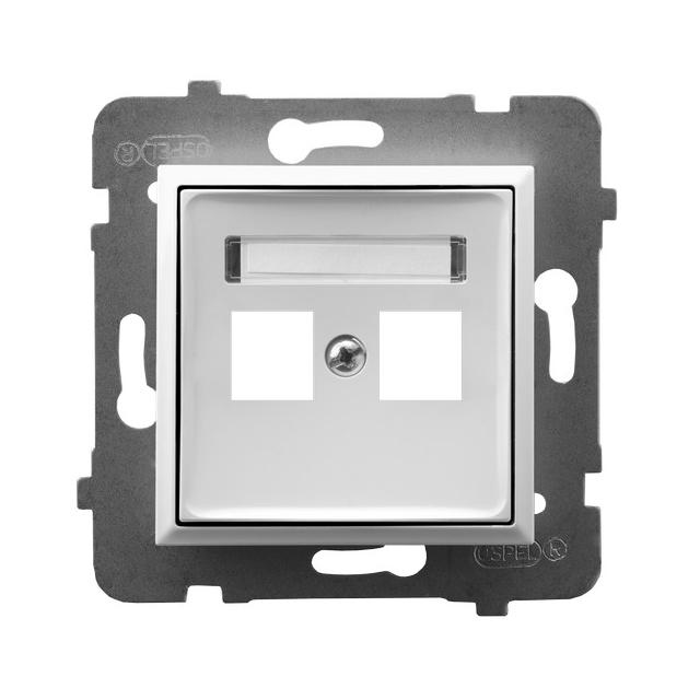 ARIA Obudowa gniazda podwójnego typu Keystone prosta - kolor biały