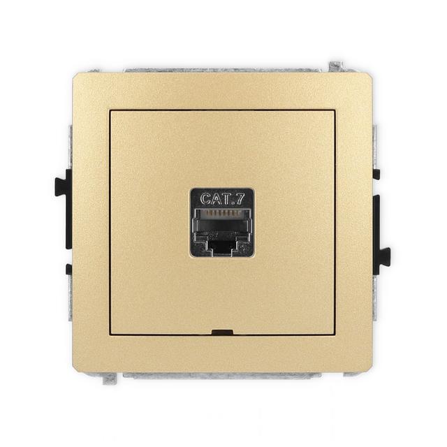 DECO Mechanizm gniazda komputerowego pojedynczego 1xRJ45, kat. 7, ekranowany, 8-stykowy, bez pola op