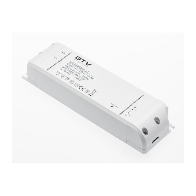 TRANSFORMATOR LED WE: 220V-240V~50HZ. WY: 12V DC/75W. IP20