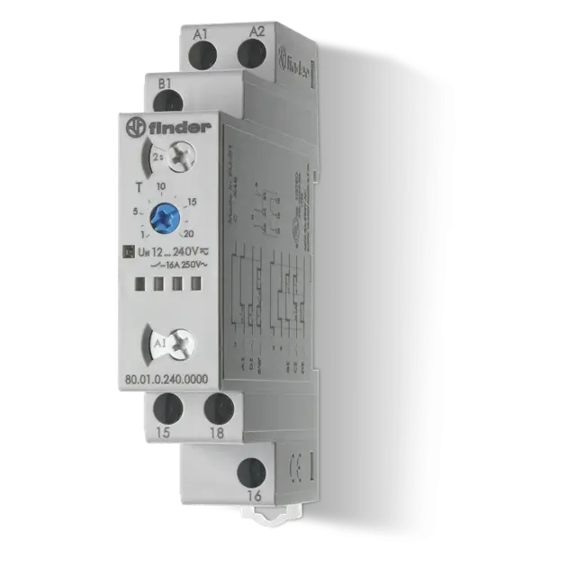 Przekaźnik czasowy wielofunkcyjny 1 P; 16A; 12…240V AC/DC; AI, DI, SW, BE, CE, DE