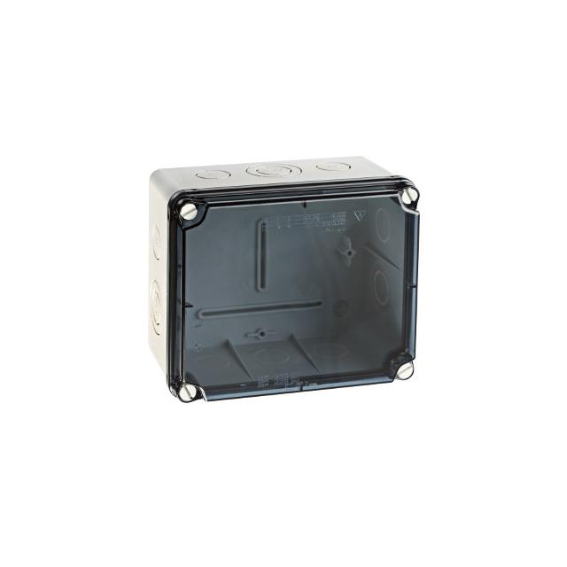 PUSZKA SERII „LIGHT” PUSZKA INSTALACYJNA LIGHT POKRYWA TRANSPARENTNA, Z OSŁABIENIAMI 162x116x76 (6xM25, 4xM40) IP66/67 EXT-171 PCE