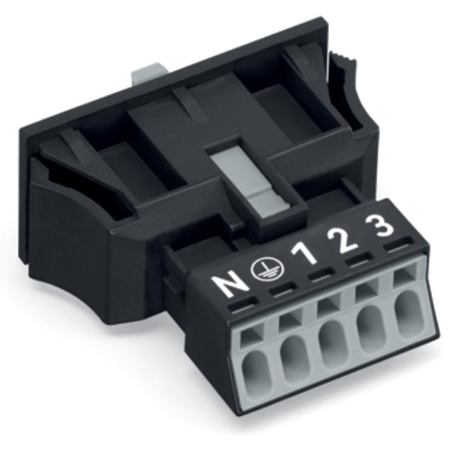 Gniazdo 5‑torowe Snap‑In czarne WINSTA MINI 890‑705 /50szt./ WAGO