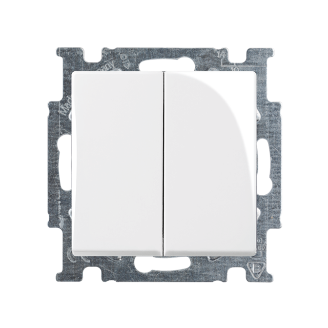 BASIC55 Wyłącznik z klawiszem podwójny schodowy  kremowy