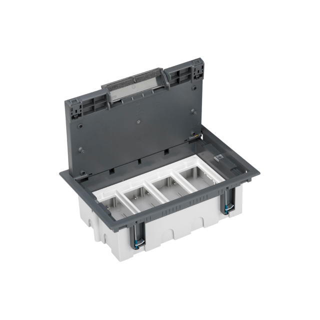 Simon Connect Puszka podłogowa 4-modułowa 8x K45 gł. 93mm+SM402/9 szary