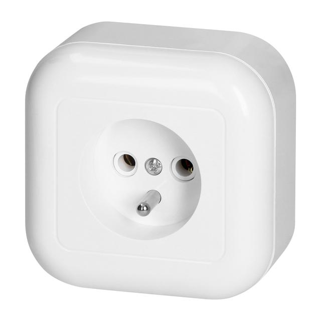 Gniazdo pojedyncze natynkowe 2p+Z 16A, 250V, FAN, biały