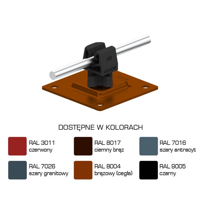 AN-11PN/LA/C-N Uchwyt na płytce stal.H=3,5cm Z-zatrz /LA/ czarny