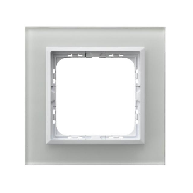 SONATA Ramka pojedyncza - kolor białe szkło R-1RGC/31/00