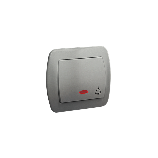 Simon Akord Przycisk dzwonek z podświetleniem 10A z. śrub. aluminiowy