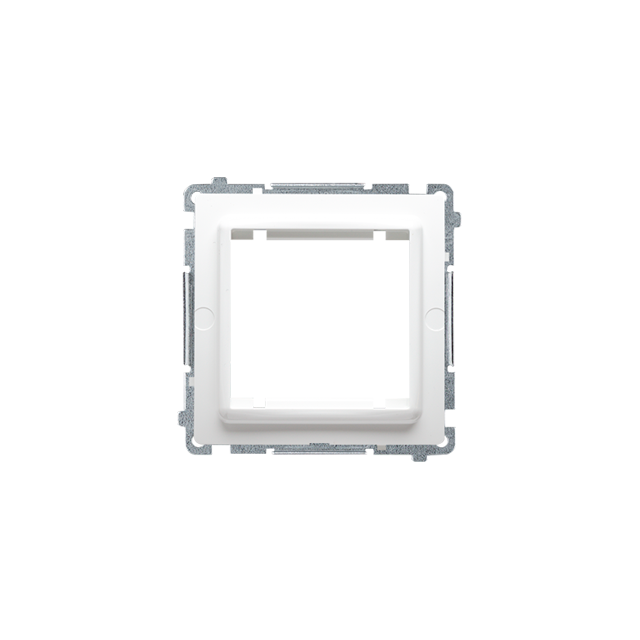 Simon Basic Adapter (przejściówka) na osprzęt standardu 45 × 45 mm. Montaż do puszki na łapki i wkręty biały BMA45M/11 KONTAKT
