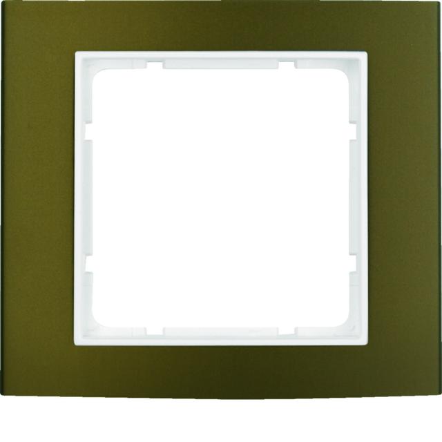 BERKER B.3 Ramka pojedyncza aluminium brązowa/biała 10113021 HAGER