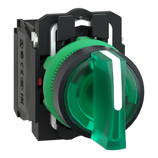 Harmony XB5 Przełącznik 3 położeniowy zielony LED 230/240V XB5AK133M5 Schneider