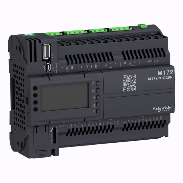 Modicon M172 Sterownik PLC HVAC 8 DI 8 AI 8 DO 4 AO Wyświetlacz Eth CAN RS485 USB mini A/B TM172PDG2