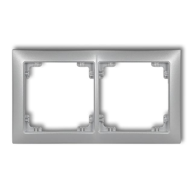 DECO Ramka uniwersalna podwójna z tworzywa DECO Soft srebrny metalik