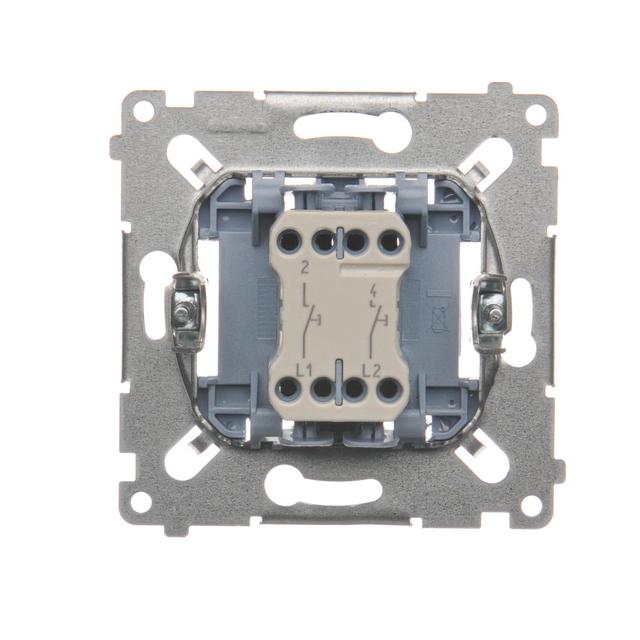 Simon 54 Przycisk podwójny zwierny (mechanizm) 10A szybkozłączka