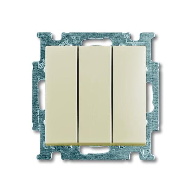 BASIC55 Wyłącznik z klawiszem potrójny 1-polowy kremowy