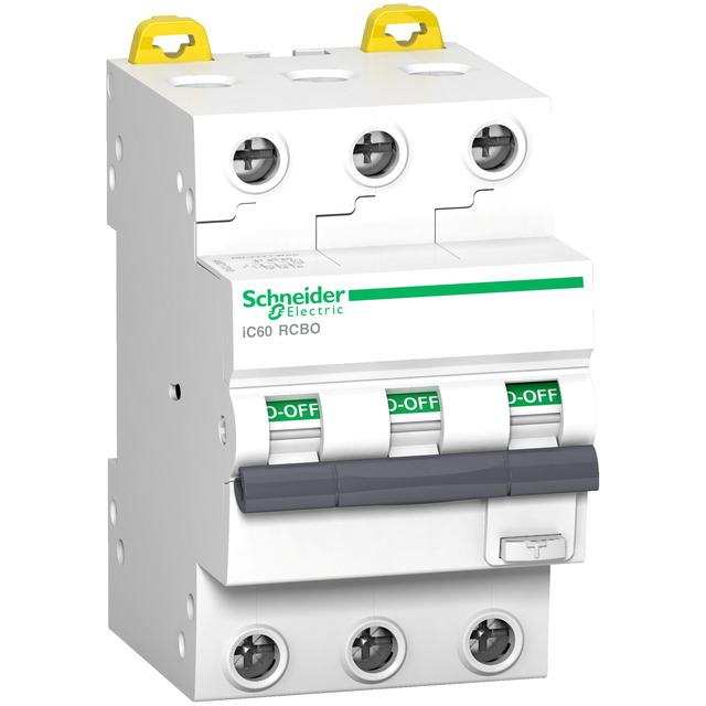 Wyłącznik różnicowonadprądowy Acti9 iC60RCBO-3-C10-30-A 6kA 3P C10A 30mA Typ A A9D67310 Schneider
