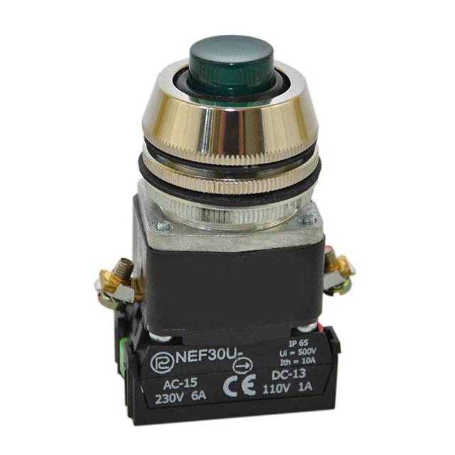 Przycisk NEF30-UWLDX 24V-230V zielony