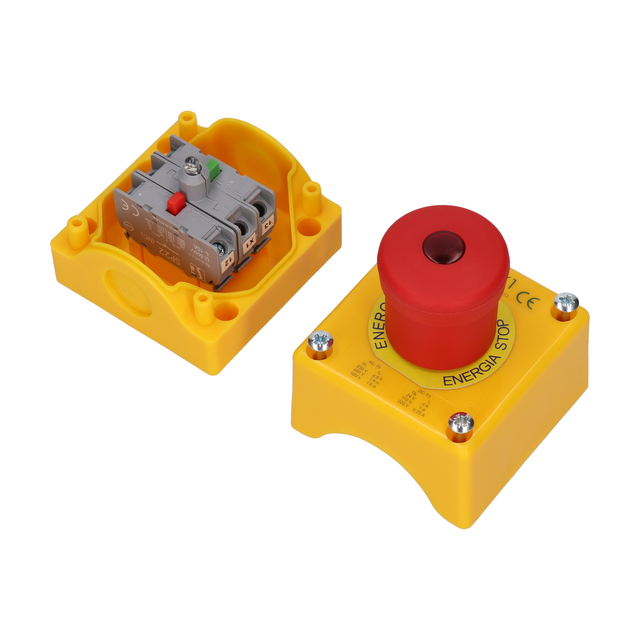 Kaseta sterownicza z przyciskiem bezpieczeństwa podświetlanym SP22K1-BLN-1