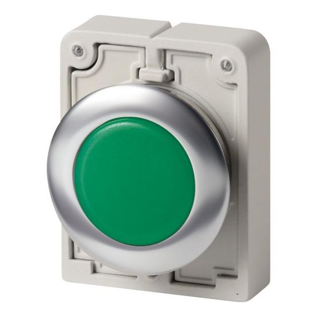 M30I-FL-G Lampka sygn. 30mm płaska zielony stal nierdzewna 188044 EATON