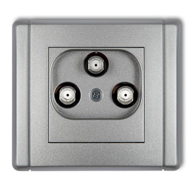 FLEXI Gniazdo multimedialne 3F DATA (UPC) srebrny metalik