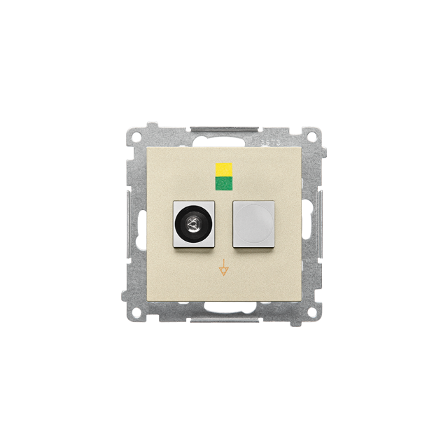 Simon 55 Gniazdo ekwipotencjalne pojedyncze Szampański mat