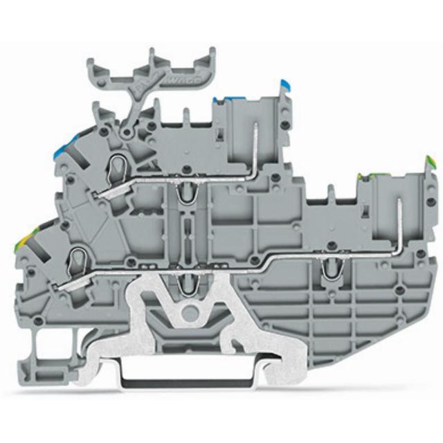 X-COMS dwupiętrowa złączka bazowa 1-przewodowa/1-pinowa szara