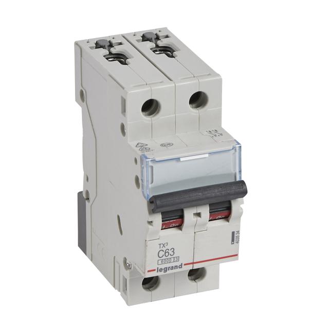 Wyłącznik Nadprądowy S 302 2P C63A 6kA TX3 403534 LEGRAND