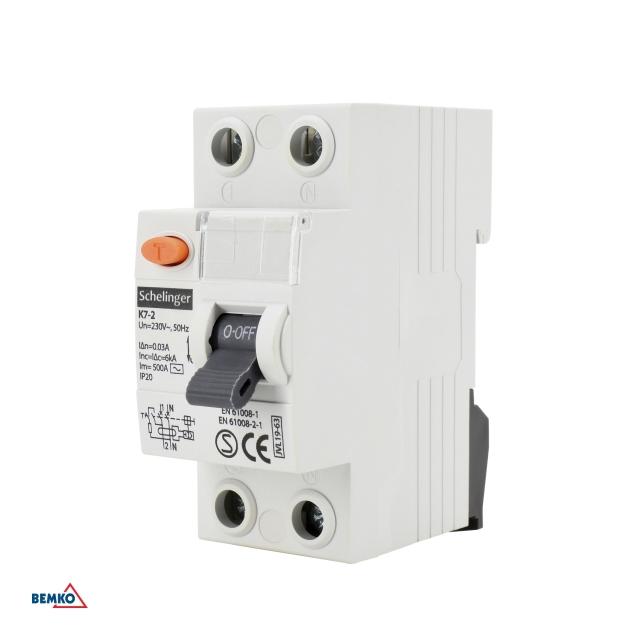 WYŁĄCZNIK RÓŻNICOWOPRĄDOWY AC 2P 63A 30mA SCHELINGER