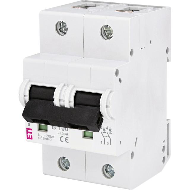 Wyłącznik nadprądowy MAT 10 2P B100A 002123732 ETI