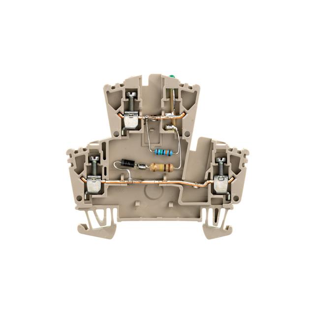 WDK 2.5 LD/GN 1D 2R 230 Złączki szynowe z elementami elektronicznymi /25szt./ WEIDMULLER