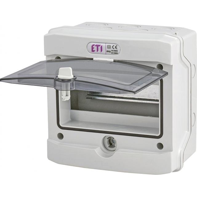 Rozdzielnica natynkowa 1x8 IP65 drzwi transparentne ECH-8G 001101061 ETI