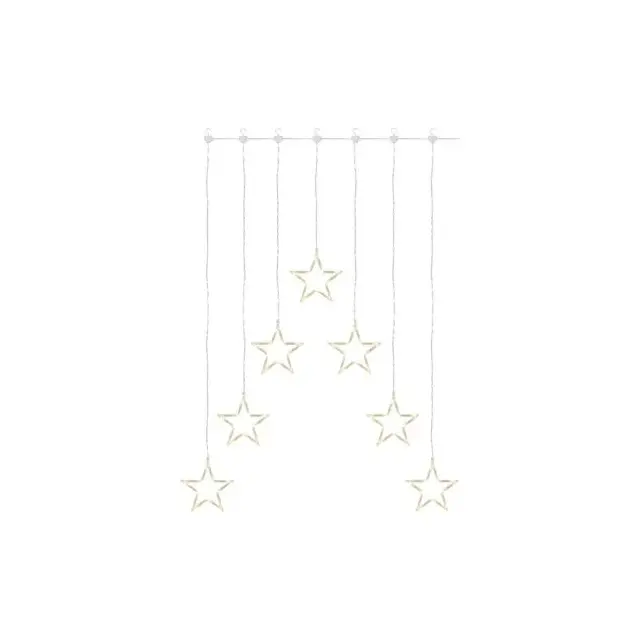 Dekoracje - 70 LED sople gwiazdki 67x125 cm ciepła biel, IP44