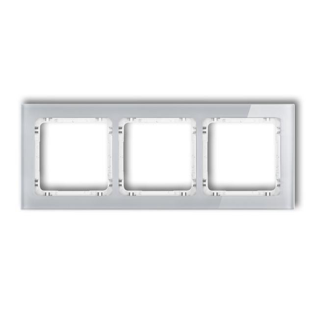 "DECO Ramka potrójna - efekt szkła (ramka: szara