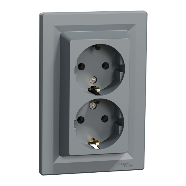 Asfora, gniazdo podwójne schuko, stal