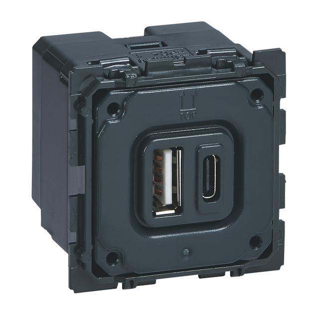 CELIANE - Gniazdo zasilające 2 x USB 5 V - 2400 mA Typ-A + Typ-C, Legrand