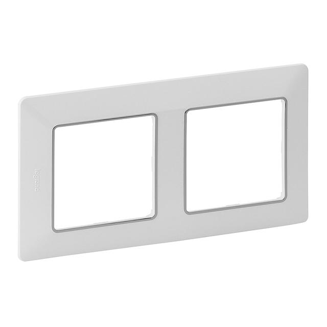 Valif:Ramka x2 Biała/Chrom 754032 LEGRAND