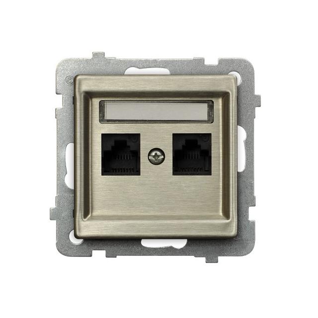 SONATA Gniazdo komputerowe podwójne, kat. 5e MMC - kolor nowe srebro