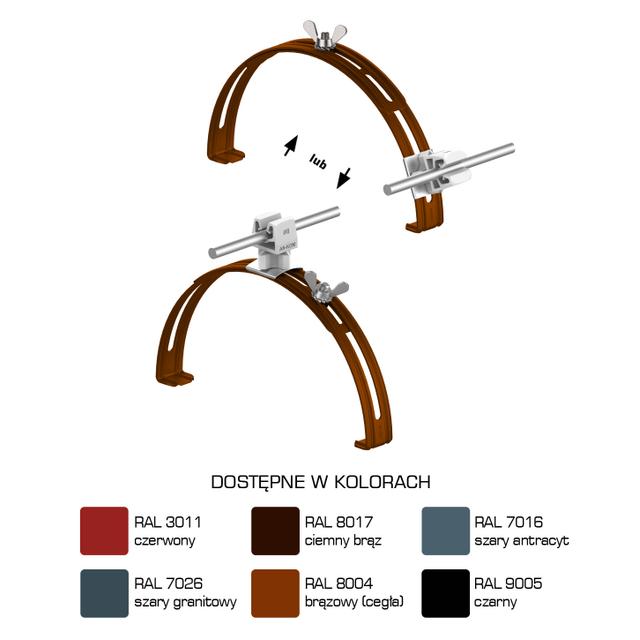 AN-15P/LA/S-N Uchwyt gąsior.rozsuw.Z-zatrz. H=3,5cm /LA/ szary