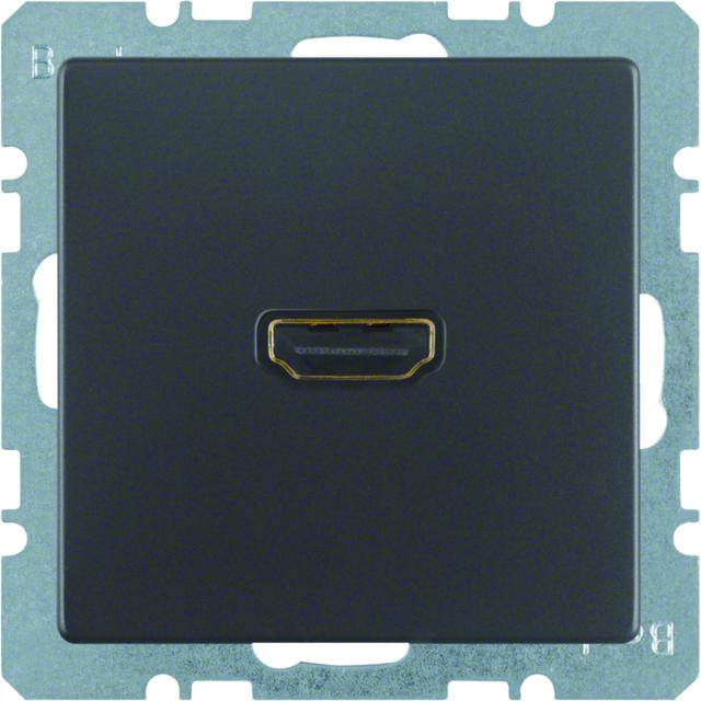 BERKER Q.x Gniazdo HDMI z przyłączem 90st antracyt aksamit lakierowana 3315436086 HAGER