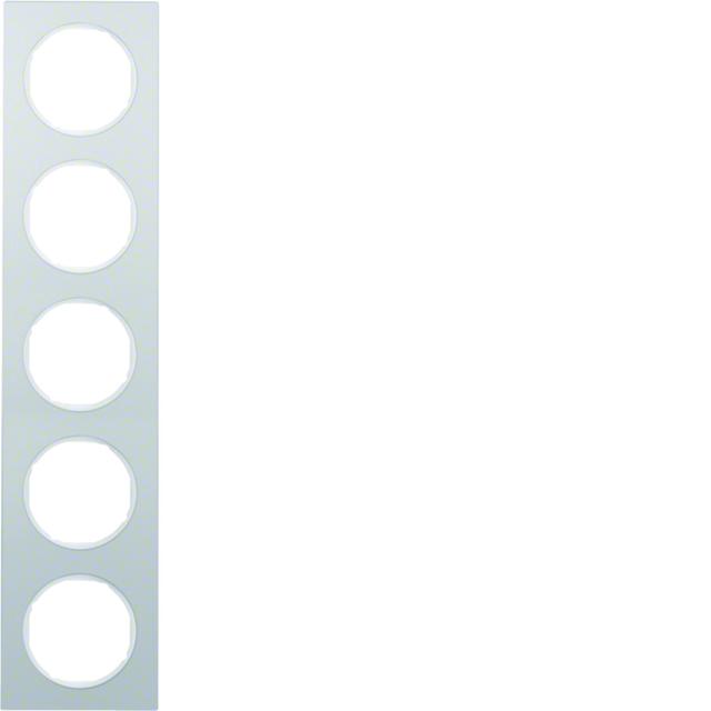 BERKER R.3 Ramka pięciokrotna aluminium/biała 10152274 HAGER