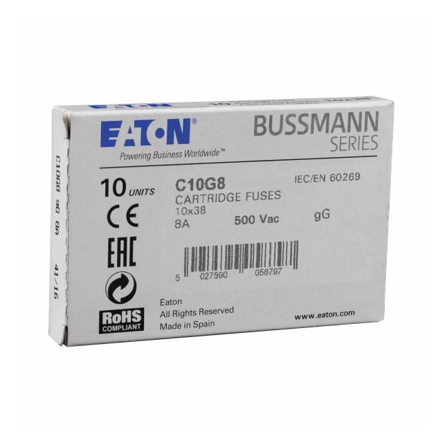 CYLINDRICAL FUSE 10 x 38 8A GG 500V AC Wkładka cylindryczna 10 x 38mm 8A GG 500V AC C10G8 EATON